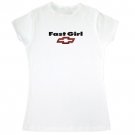 Women's Fast Girl Chevy Bowtie White T-Shirt - XL