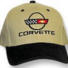 C4 Corvette Black & Khaki Low Profile Brushed Twill Hat