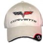 C6 Corvette Bone Brushed Twill Hat with Brim Emblem