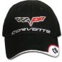 C6 Corvette Black Brushed Twill Hat with Brim Emblem