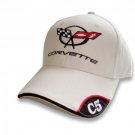C5 Corvette Bone Brushed Twill Hat with Brim Emblem