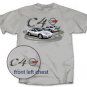 C4 Grey T-Shirt Featuring Two Silver C4 Corvettes - L