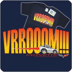 Children's C6 Corvette "VRROOOM!" Navy T-Shirt -Youth M