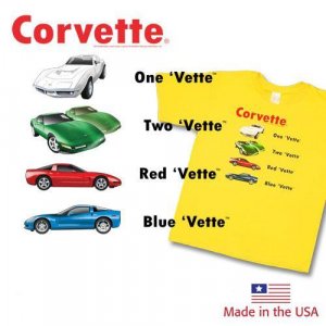 Children's "One Vette, Two Vette" Yellow T-Shirt- 10-12