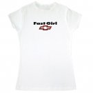 Women's Fast Girl Chevy Bowtie White T-Shirt -2XL
