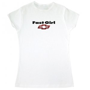 Women's Fast Girl Chevy Bowtie White T-Shirt -2XL