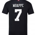 PSG x JORDAN Black 7 MBAPPE 2018-19 Men Soccer Jersey Football Shirt