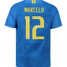 Brazil Away #12 MARCELO World Cup 2018 Men Soccer Jersey Football Shirt Stadium
