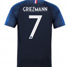 France Home 2 Star 7 GRIEZMANN World Cup 2018 Men Soccer Jersey Football Shirt