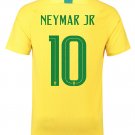 Brazil Home #10 NEYMAR JR World Cup 2018 Men Soccer Jersey Football Shir