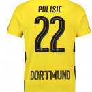 Dortmund Home #22 PULISIC 2017-18 Men Soccer Jersey Football New Fan Yellow