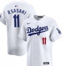 Men'sLos Angeles Dodgers #11 R.SASAKI Jersey Flexbase Baseball White Stitched