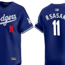 Men's Los Angeles Dodgers #11 R.SASAKI Jersey Flexbase Baseball Blue Stitched
