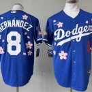 Men's Los Angeles Dodgers #8 Hernandez  Jersey Blue Home Player Stitched