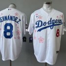 Men's Los Angeles Dodgers #8 Hernandez  Jersey White Home Player Stitched
