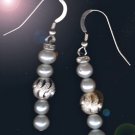 Sterling Silver and Freshwater Pearl Earrings !