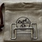 Hermes H 32mm Silver Polished Rythme Belt Buckle with pouch
