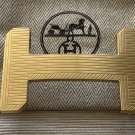 Hermes H 38mm Gold 3D QUIZZ Belt Buckle with pouch