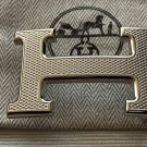 Hermes H 38mm Silver Guillochee Belt Buckle with pouch