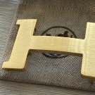 Hermes H 42mm Gold Brushed Constance Belt Buckle with pouch