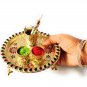 Sau Rang Laddu Gopal Meenakari Plate for Holi Gift with Meenakari Balti Pichkari & 2 Empty Bowls