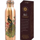 KC Pure Copper Peacock Designer Water Bottle1000ml, 1Unit, Pack of 1)