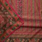 suit Pink & Green Embroidered Art Silk Unstitched Dress Material