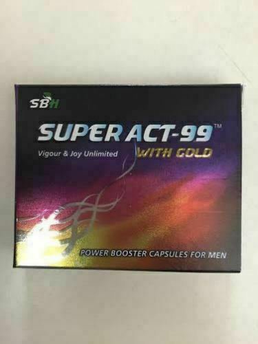 5 X Ayurvedic Super Act 99 capsules with gold Sex Power Booster Capsules Fr MEN