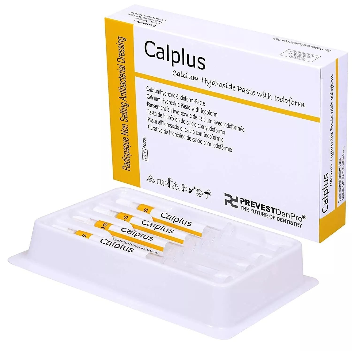 Dental CALPLUS Calcium Hydroxide Paste with Iodoform 4x2gm Pack by Prevest