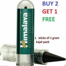 Himalaya Herbals Kajal, Black, 1g Matte Finish 100%Black Natural Colour Buy 2 Ge