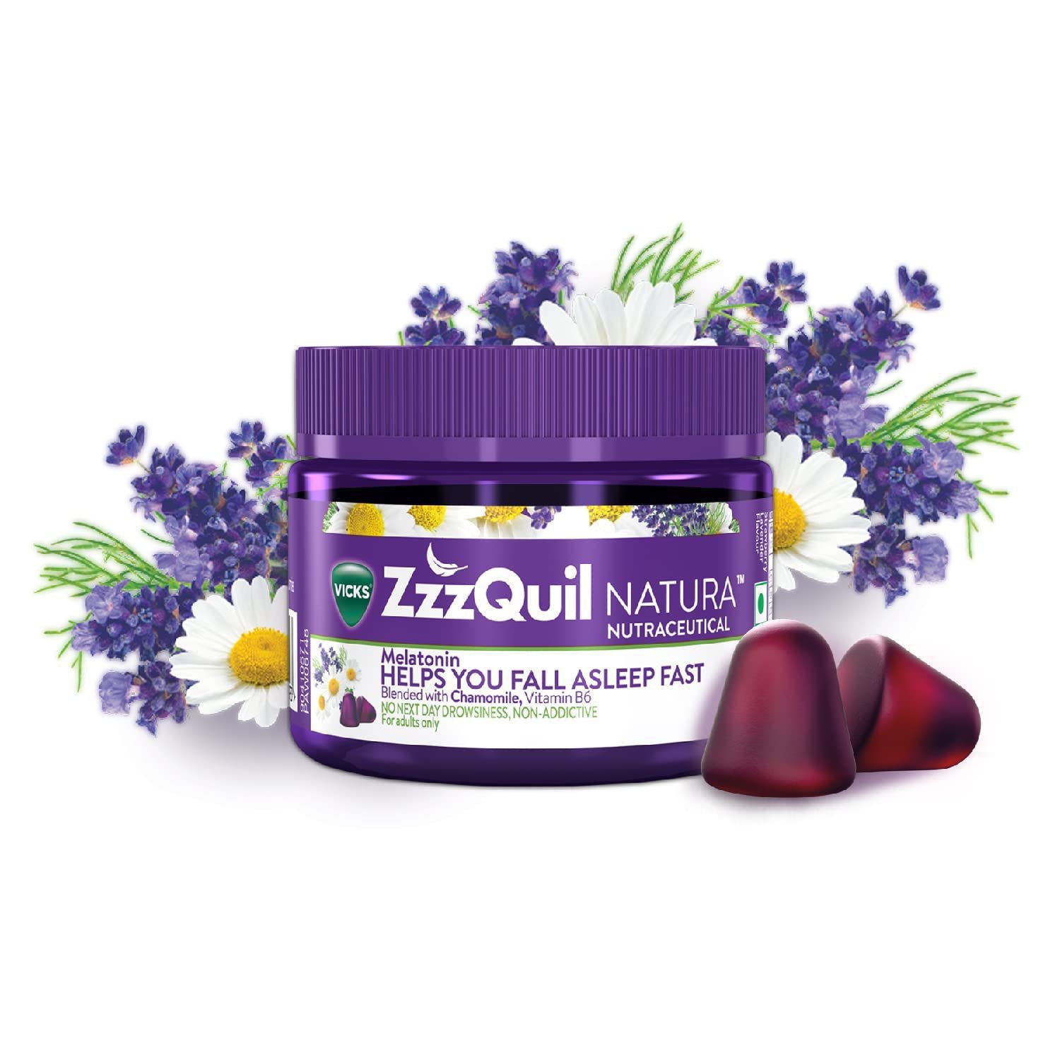 2X Vicks ZzzQuil Natura Non-Add Sleep-Aid Gummies (10 Gummies )