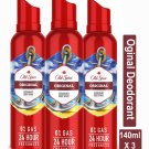 Old Spice Original Deodorant Body Spray - 140 ml (Pack of 3)