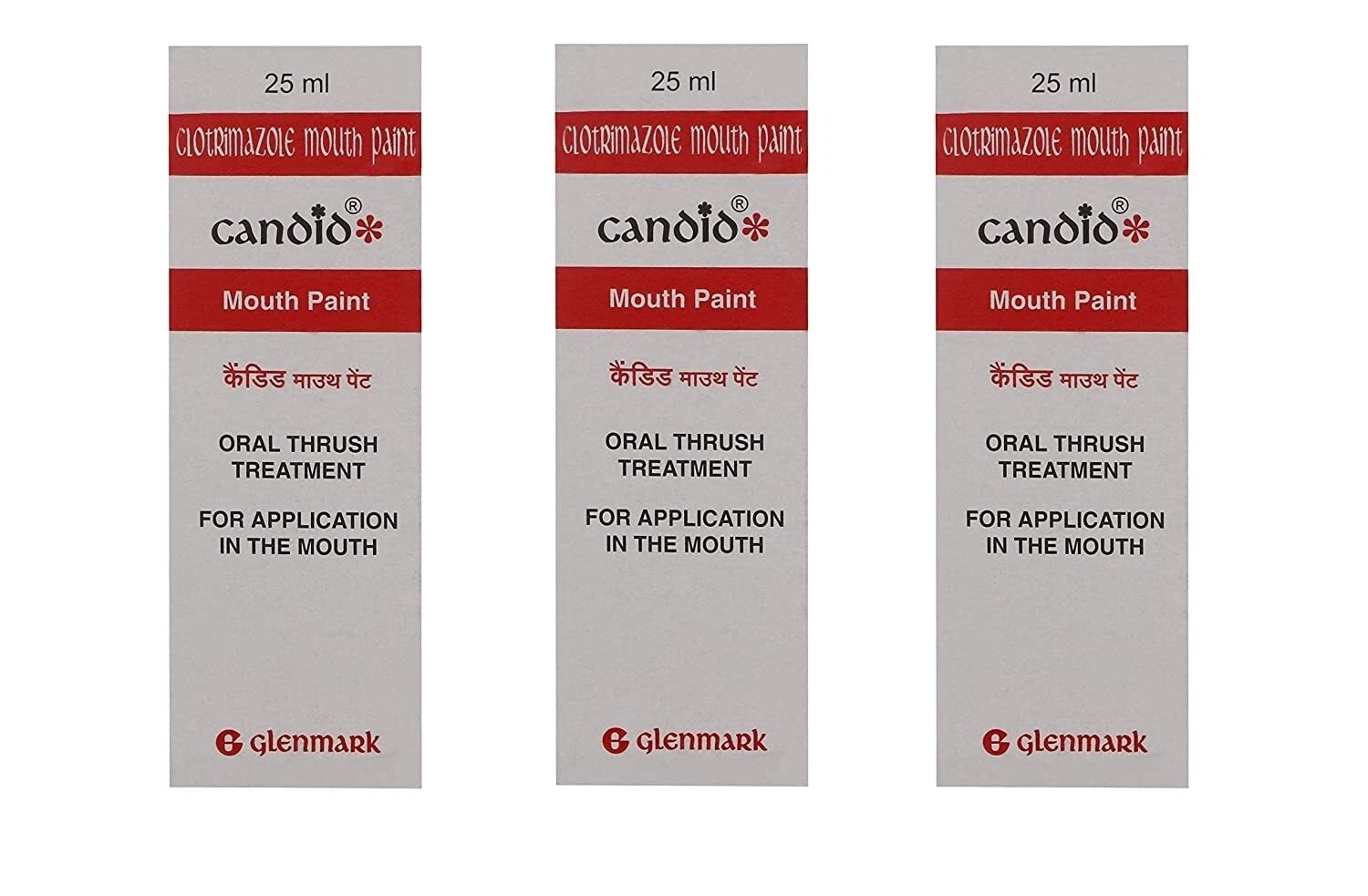 Candid Mouth Paint For Oral Thrush Treatment 25 ml - Pack of 3