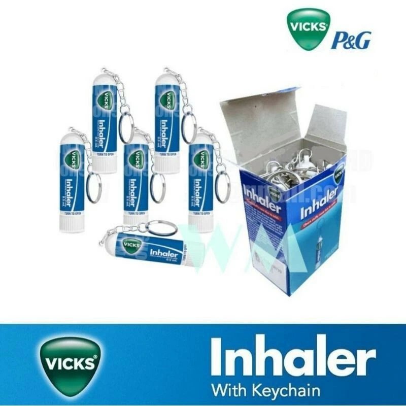 Vicks Keychain Inhaler Relief for Cold Sinus Nasal Congestion - 6 Pcs
