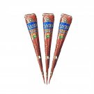 3 Cones Natural Kaveri Henna Cones Temporary Tattoo Body Art Mehandi Ink 25gm