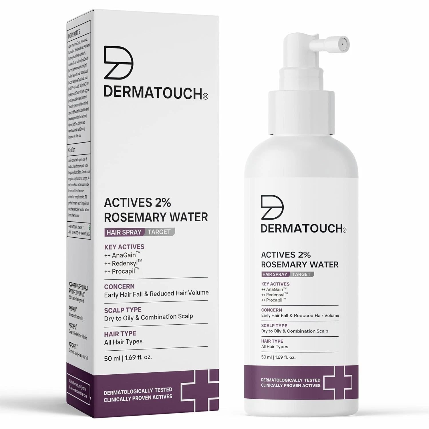 DERMATOUCH Rosemary hair Spary For Hair Growth Shine, Strengthens 50ml