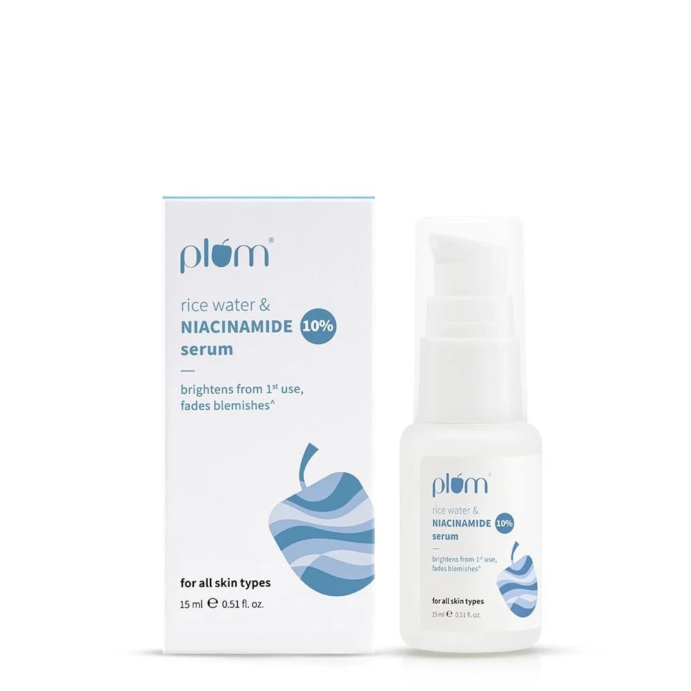 Plum 10% Niacinamide Face Serum with Rice Water Glowing & Brightening Skin 15ml