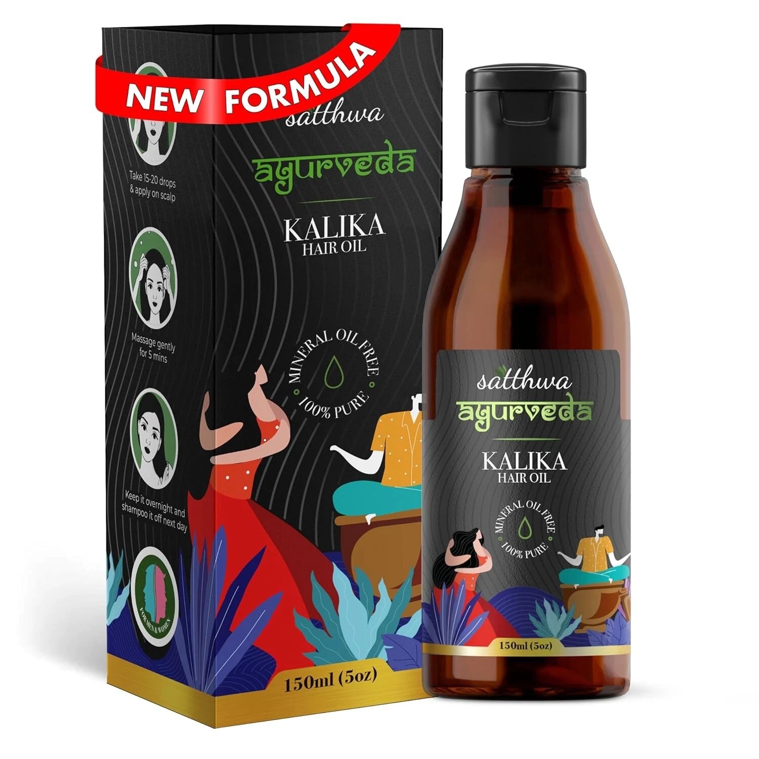 Satthwa Kalika Hair Oil - Make Your Hair Naturally Darker 150 Ml