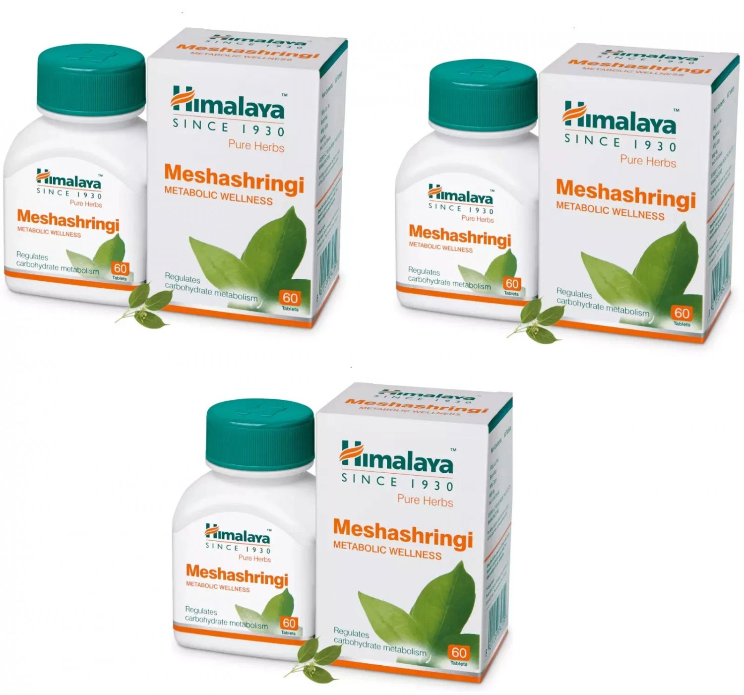 Himalaya Meshashringi 60 Tabs x3 | Carbohydrate Metabolism Support | Natural