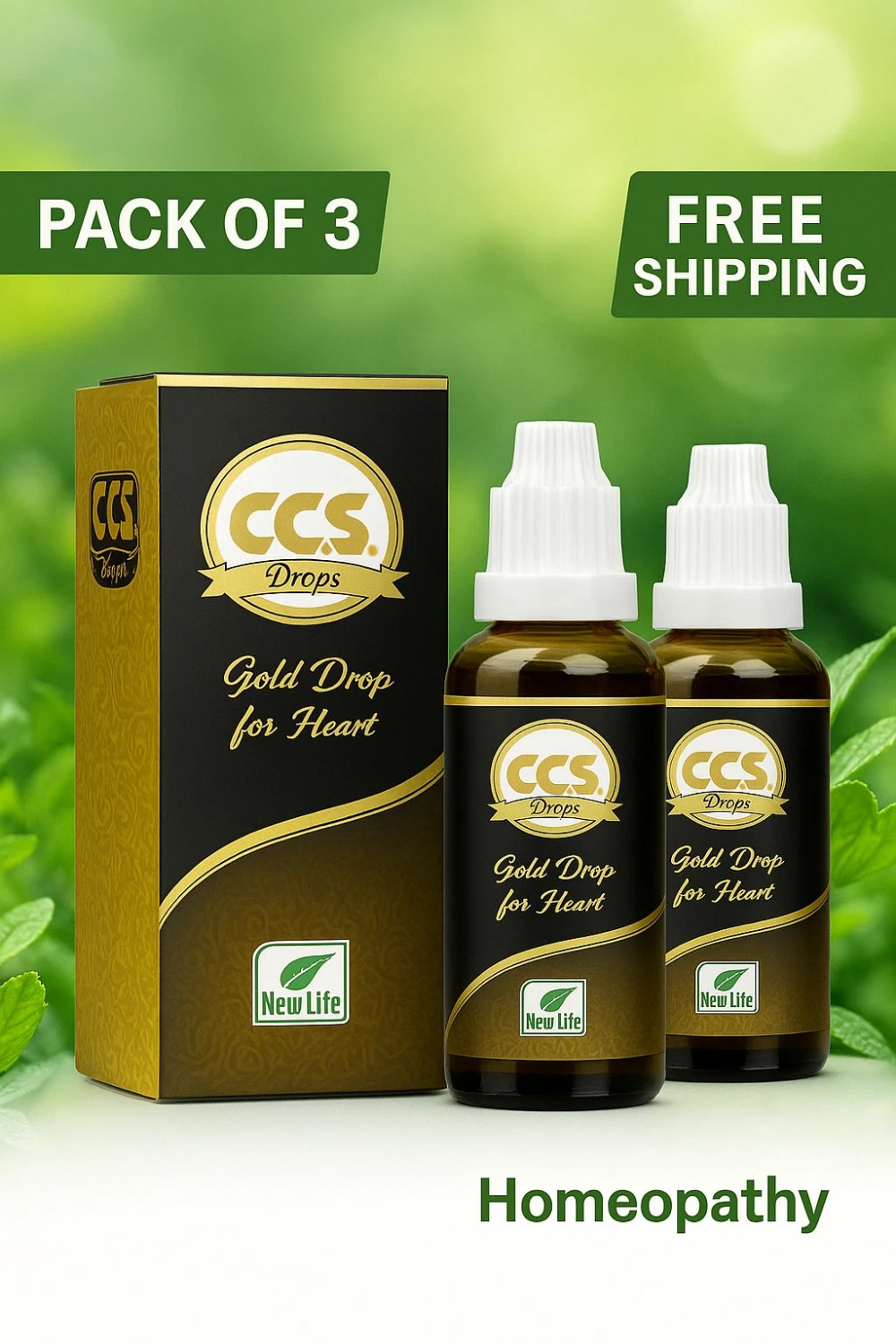 New Life CCS Drops &acirc;�� Pack of 3 | Heart Support Tonic | 3x30ml | Free Shipping