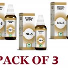 New Life NL-5 Oedema Drops Pack of 3 x 30ml – Natural Swelling Relief Free.