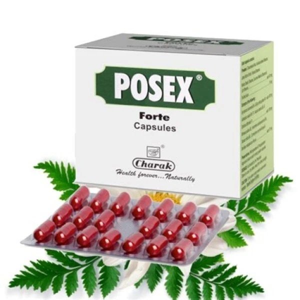 Charak Posex Forte Capsules 60 Caps (3x20) Women's Wellness Supplement,