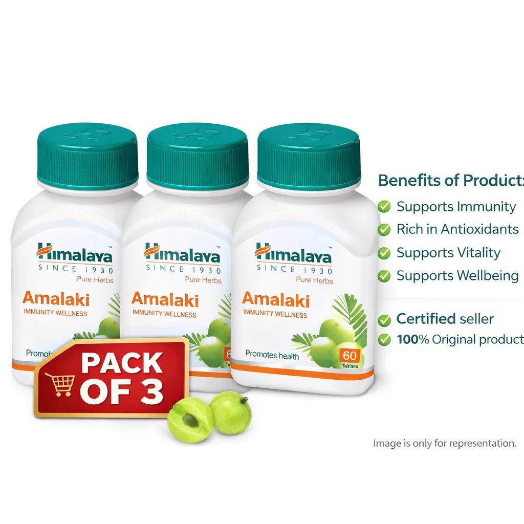 Himalaya Amalaki Tablets 60 Tabs x3 Herbal Wellness Support free shipping