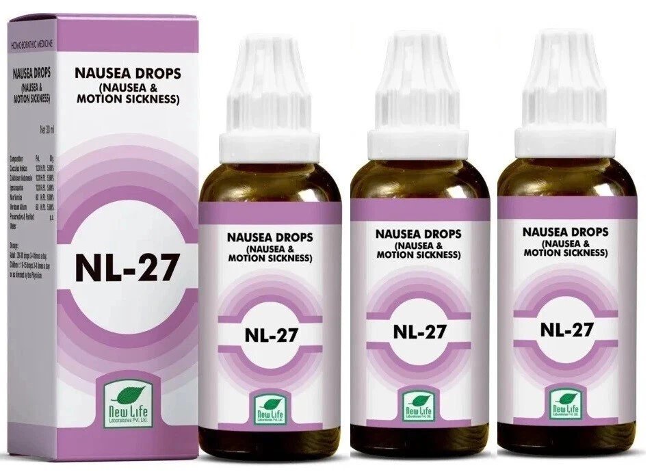 New Life NL-27 Nausea & Motion Sickness Drops 30ml x 3 | Travel Support
