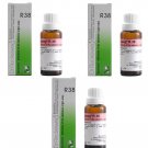 3x Dr. Reckeweg 22ml R38 Drops | Natural Relief for Right Side Abdominal Pain