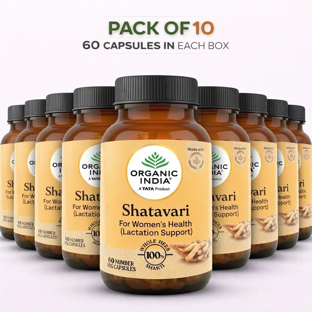 Organic India Shatavari 60 Veg Capsules Ayurvedic Women Wellness support 10 pack