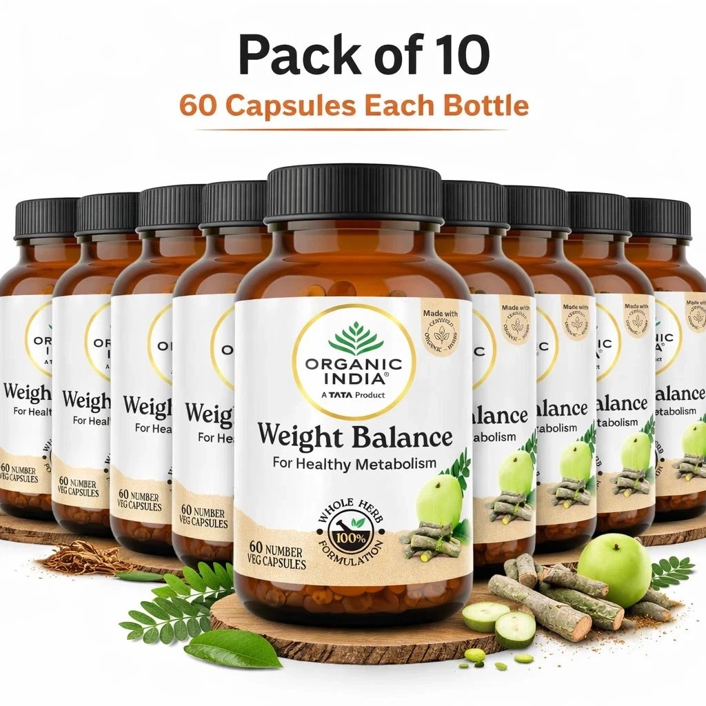 Organic India Weight Balance 60 Veg Capsules Ayurvedic Herbal 10 Pack Metabolism