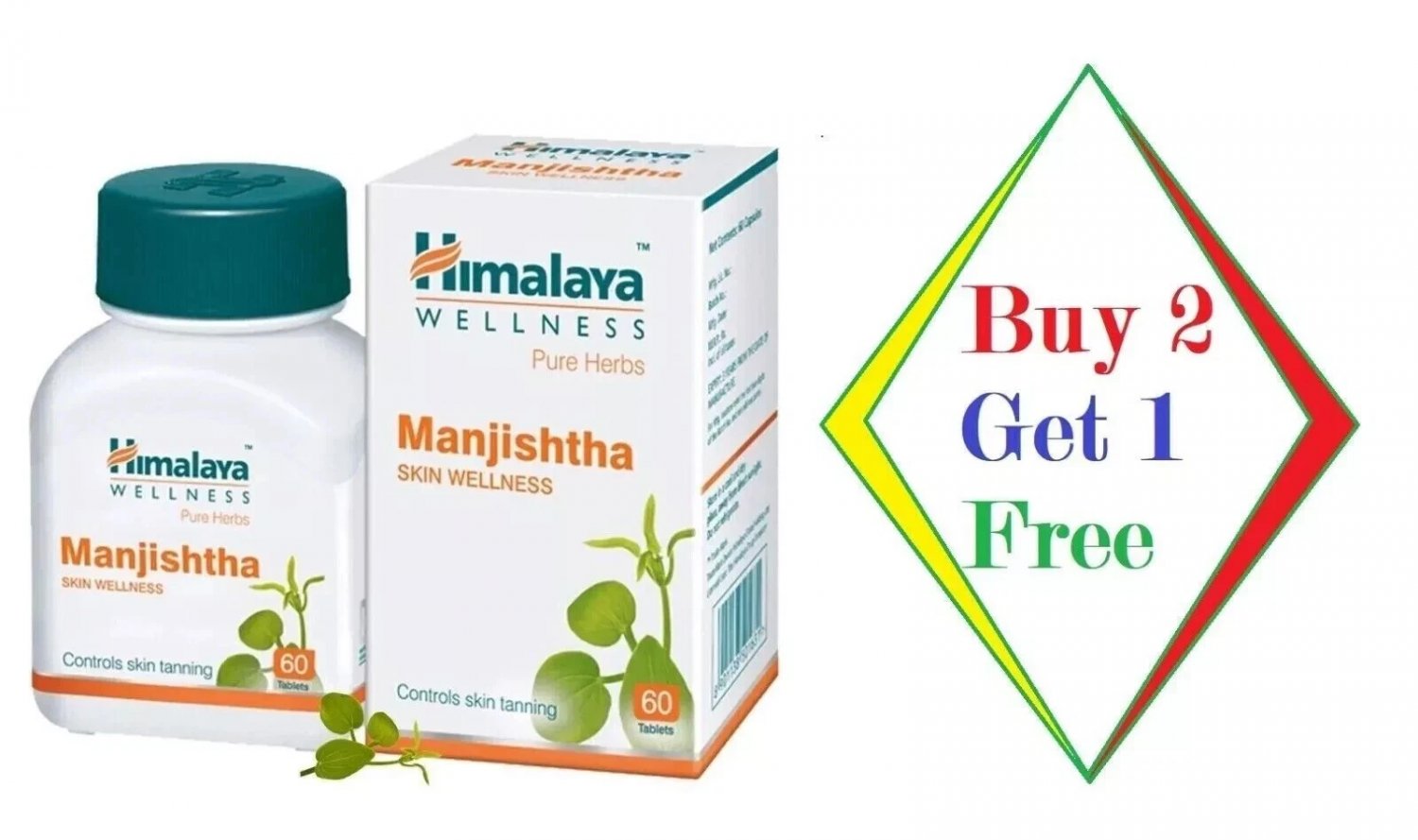 Himalaya Manjishtha 60 Tabs Buy 2 Get 1 Free Natural Skin Detox & Support