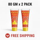 80g X2 Pack Vicco Turmeric Skin Cream Sandalwood Oil Natural Ayurvedic Face Care