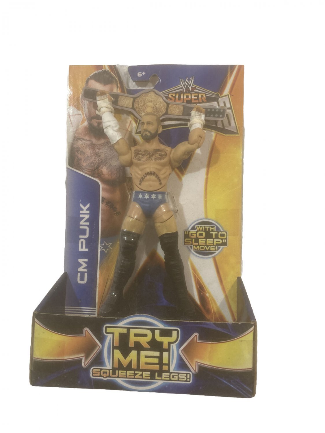 wwe cm punk super strikers With&acirc;�� Go To Sleep Move&acirc;�� Made In 2013 By Mattel